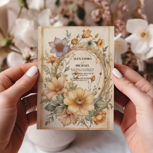 Flora Vintage Art Nouveau Hochzeit Einladung