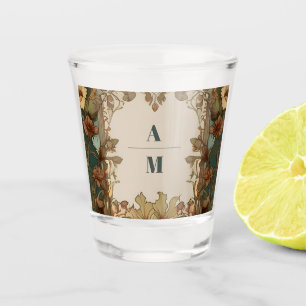 Flora Vintage Art Nouveau Hochzeit  Schnapsglas