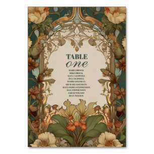 Flora Vintage Art Nouveau Hochzeit Tischnummer