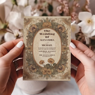 Flora Vintage Jugendstil-Hochzeit Einladung