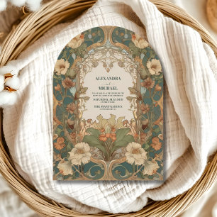 Flora Vintage Jugendstil-Hochzeit Einladung