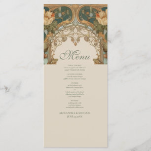 Flora Vintage Jugendstil-Hochzeit Menükarte