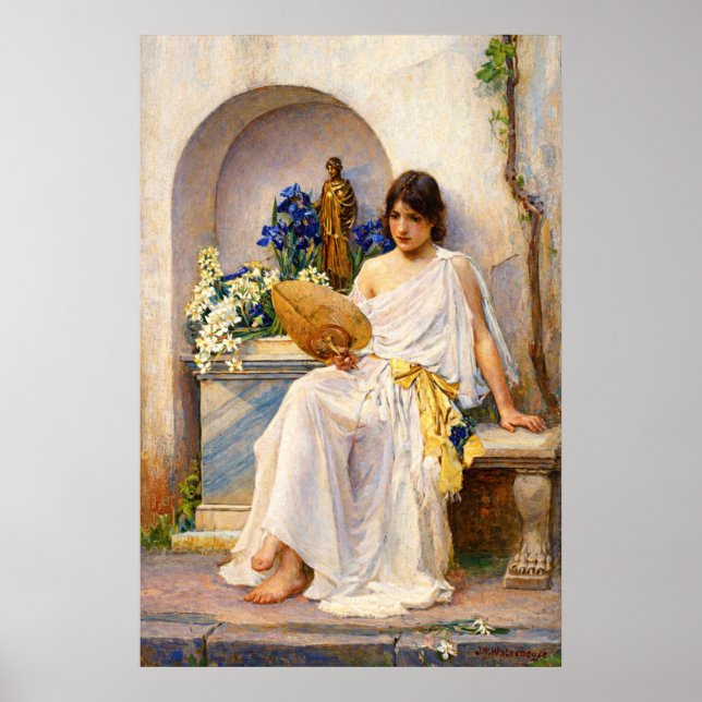 Flora von John William Waterhouse Poster (Vorne)