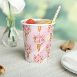 Flora Wasserfarbe Ice Creme Pappbecher