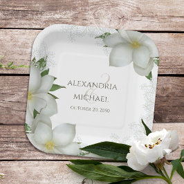 Flora Wasserfarben Magnolia Blume Magnolia Pappteller