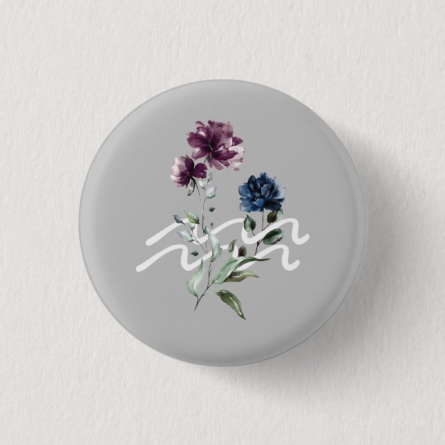 Flora Zodiac-Zeichen Button (Vorderseite)