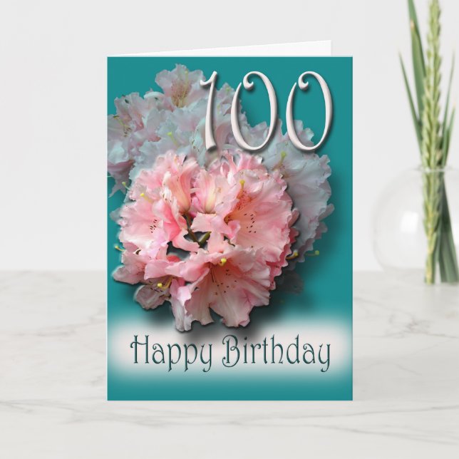 Floral 100. Geburtstag Glückwunschkarte Karte (Vorderseite)