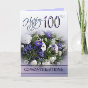 Floral 100th Birthday Congratulations Card Karte