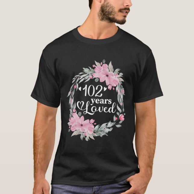 Floral 102 Bday 102Nd T-Shirt (Vorderseite)