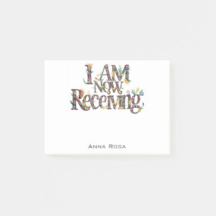 *~* Floral 13 ICH ERHALTE JETZT AP85 Manifesting Post-it Klebezettel