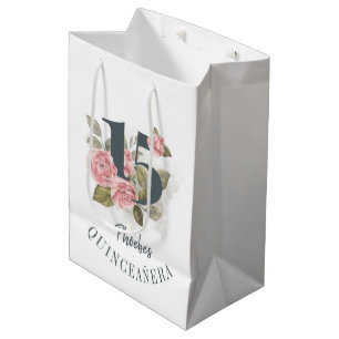 Floral 15. Geburtstag Quinceanera Rustikal Mittlere Geschenktüte
