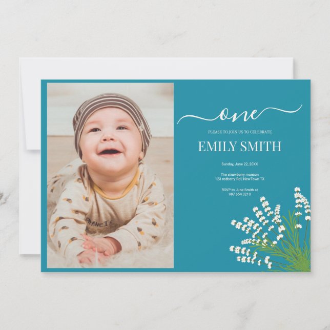 Floral 1. Geburtstagskarte (Vorderseite)