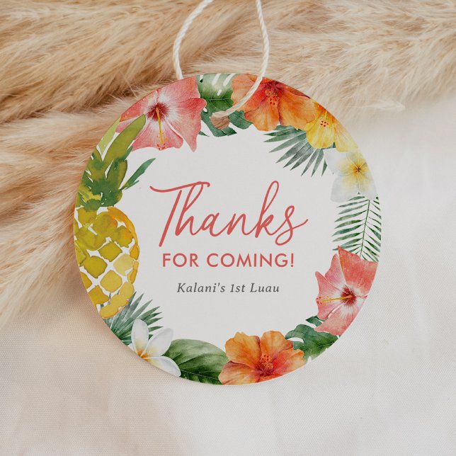 Floral 1. Luau Geburtstag Geschenkanhänger (Von Creator hochgeladen)