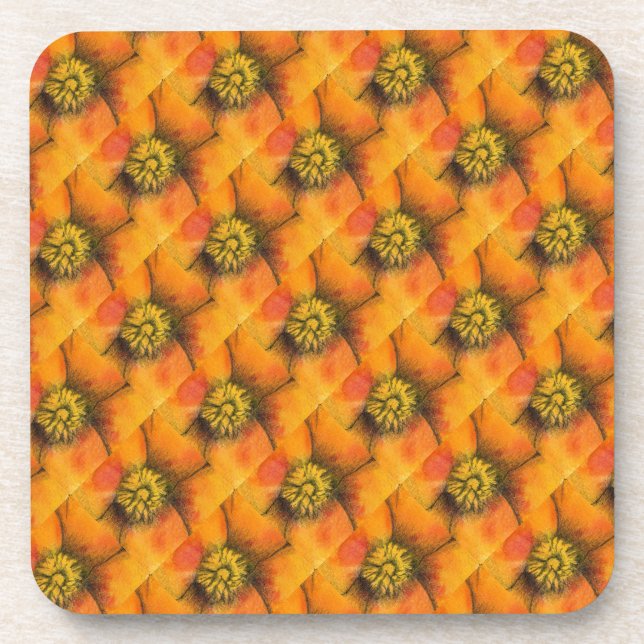 "Floral #1 Tiled Pattern" Floral Untersetzer Set (Vorderseite)