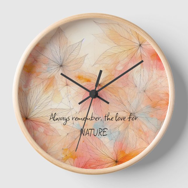 Floral 1 Wall Clock, 10" Rundholzrahmen Uhr (Vorderseite)