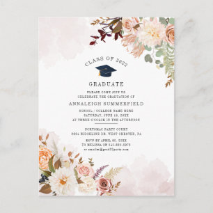Floral 2025 Graduation Party Grad Einladungspostkarte