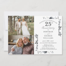 Floral 25. Hochzeitstag Dann & Jetzt 2 Foto