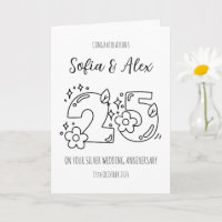 Floral 25. Hochzeitstag Gruß