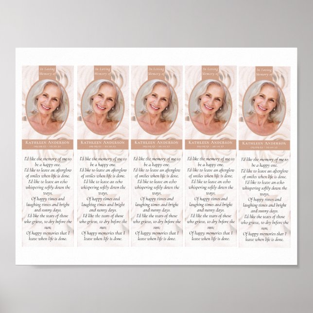 Floral 2x7" DIY Lesezeichen Template herunterladen Poster (Vorne)