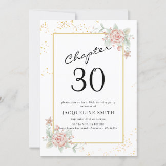 Floral 30. Geburtstag Einladung