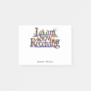 *~* Floral 3 ICH ERHALTE JETZT AP85 Manifesting Post-it Klebezettel