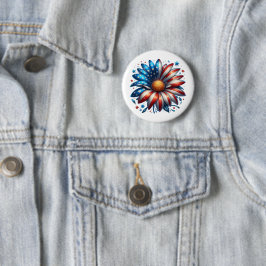Floral 4. Juli Button