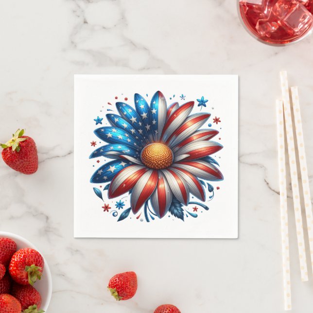 Floral 4. Juli Serviette (Beispiel)
