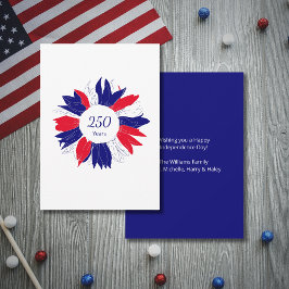 Floral 4th of July Patriotic USA 250 Anniversary Feiertagskarte