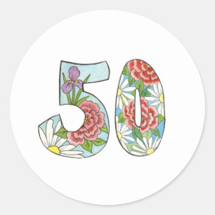 Floral 50 Sticker