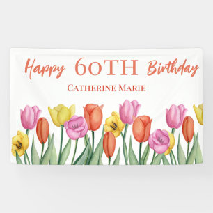 Floral 60. Geburtstag Banner
