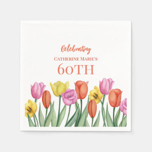 Floral 60. Geburtstag Serviette
