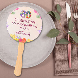 Floral 60. Geburtstagsparty bevorzugt 60 individue Fächer