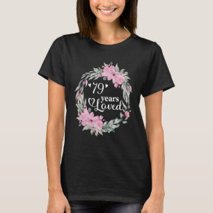 Floral 79 Jahre alt Gegenwart Männer Frauen 79. T-Shirt