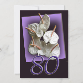 Floral 80. Geburtstagsparty Einladung