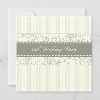 Floral 80. Geburtstagsparty Einladungen