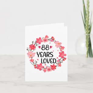 Floral 88 Jahre Liebe Frauen 88 Jahre alt Cool 88. Karte