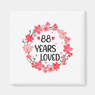 Floral 88 Jahre Liebe Frauen 88 Jahre alt Cool 88. Magnet