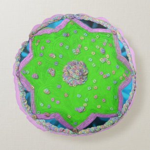 Floral 8-spitzen Stern Eid Rundes Kissen
