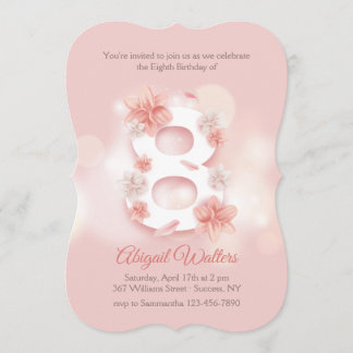 Floral 8 zum Geburtstag Einladung