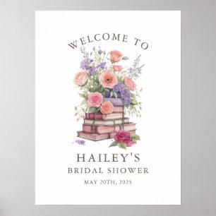 Floral A New Chapter Brautparty Welcome Poster