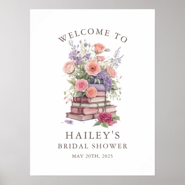 Floral A New Chapter Brautparty Welcome Poster (Vorne)