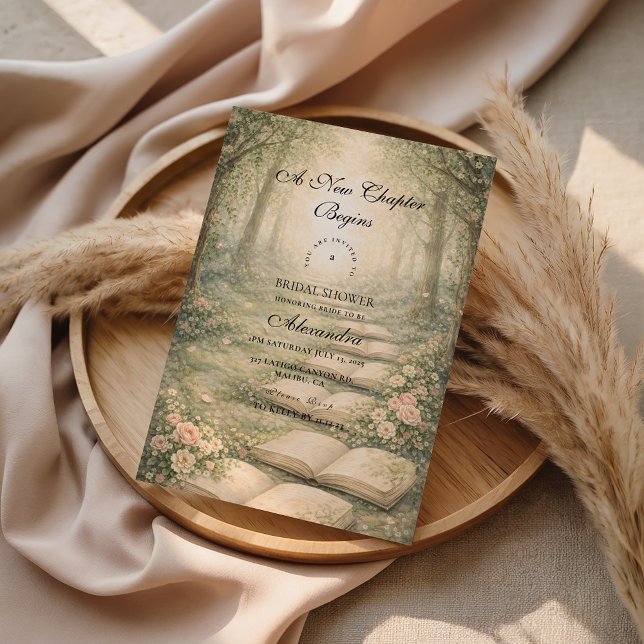 Floral A New Chapter Bridal Shower Einladung (Von Creator hochgeladen)