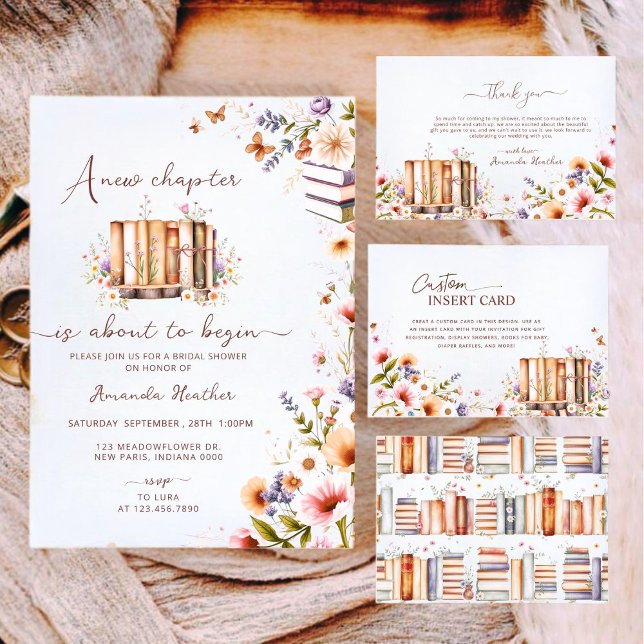 Floral a New Chapter fängt Brautparty an Einladung (Von Creator hochgeladen)