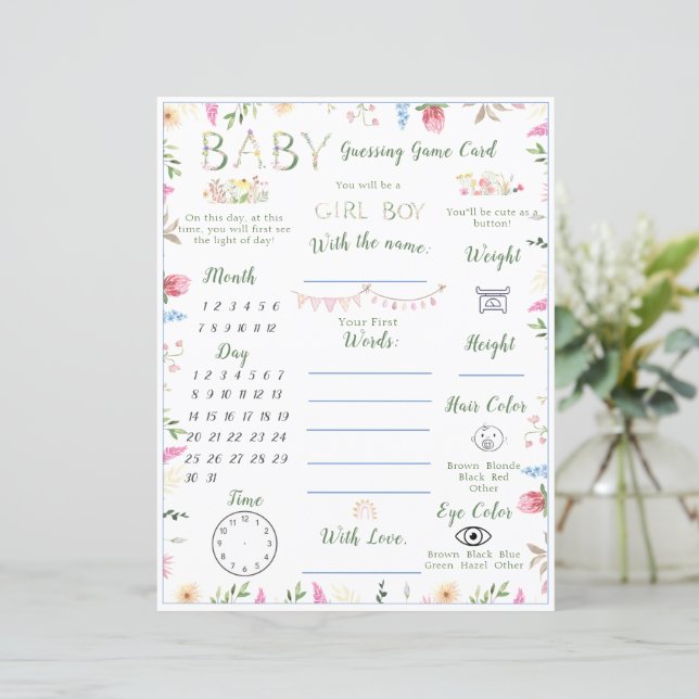 Floral ABC Alphabet Baby Shooting Game (Stehend Vorderseite)