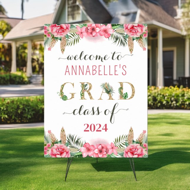Floral Abschluss Luau Class of 2024 Willkommen Poster (Von Creator hochgeladen)