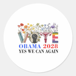 Floral Abstimmung Obama 2028 Lasse Korrektur Diese Runder Aufkleber