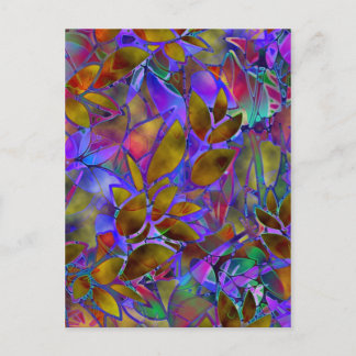 Floral Abstraktes Hartglas Postkarte