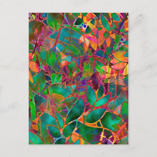 Floral Abstraktes Hartglas Postkarte