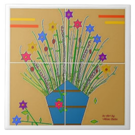 "Floral Accent" 6x6 Keramik Tile Fliese