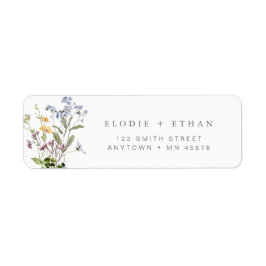 Floral Address Label Wildblume Boho Whimsical